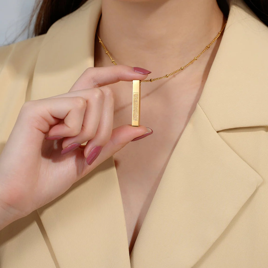 Ayatul Kursi 3D Bar Necklace